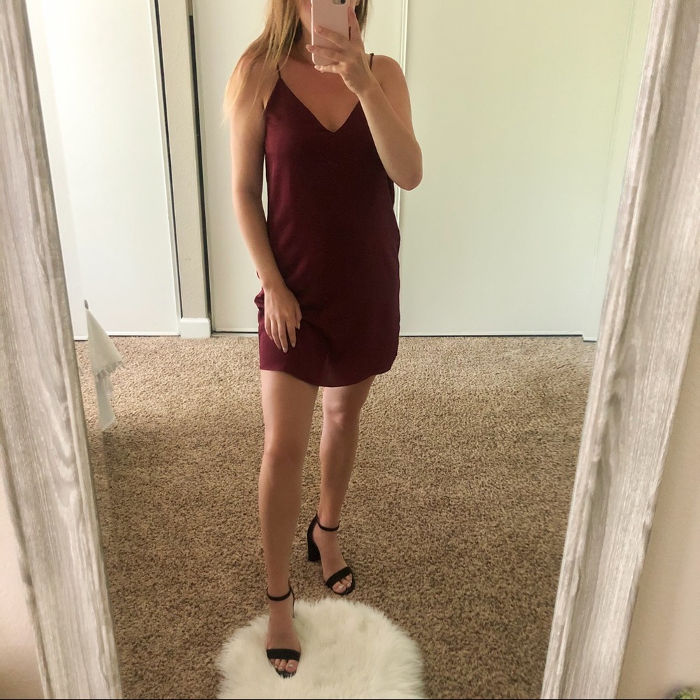 Express Burgundy Slip Dress